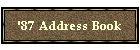 '87 Address Book